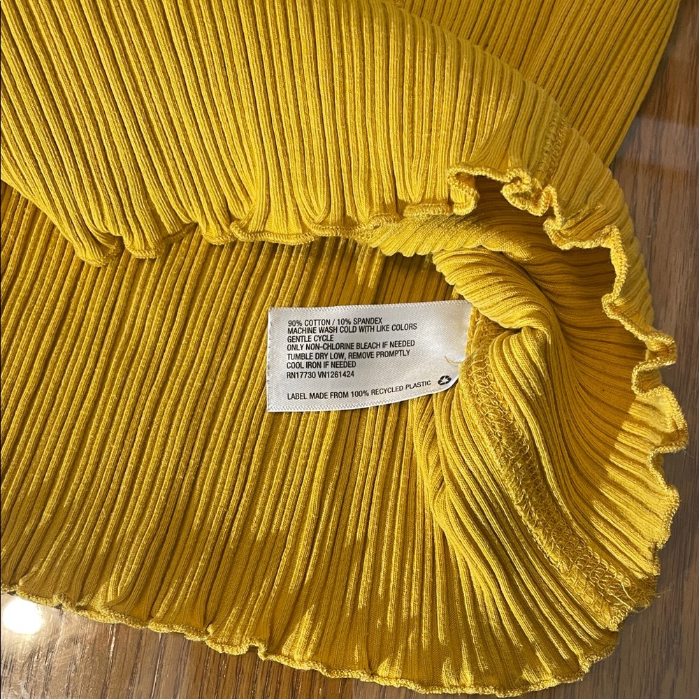 Wild Fable Mustard Ribbed Short Sleeve Tee - Picture 11 of 13